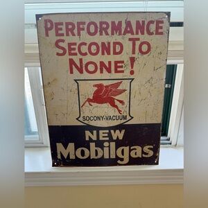 Vintage Mobilgas Metal Sign